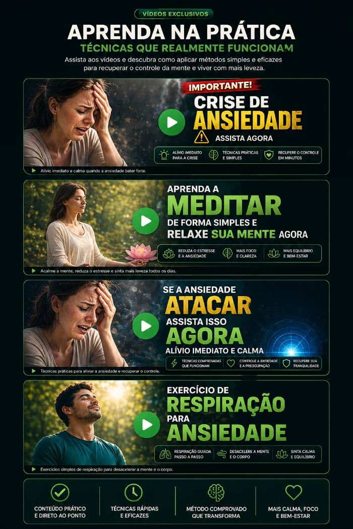 Vídeos práticos do Protocolo 21 Dias para aplicar técnicas de respiração e relaxamento
